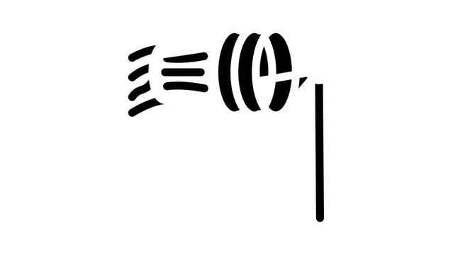 parafoil kite glyph icon animation