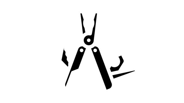 multitool hiker tool glyph icon animation
