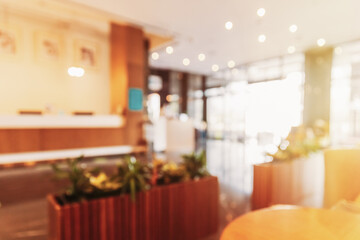 View of hotel lobby. Abstract blur blurred boke bokeh background.