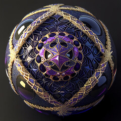 purple temari ball japanese crystal, decoration, jewellery