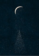 Plakat Night sky with stars and moon