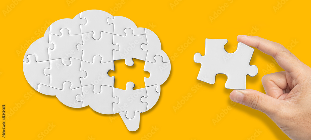 Poster connecting last brain puzzle piece. complete the key idea.