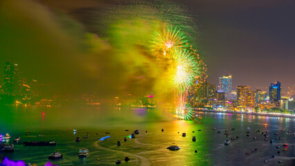 International Fireworks Festival in Pattaya, Thailand, where many countries participate.