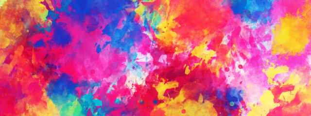 Colorful watercolor background with vintage texture design on white paper background. Abstract watercolor background handprint colorful gradient ink. Colorful painted background texture. 