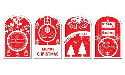 Merry Christmas and happy new year 2 layer greeting card illustration background.