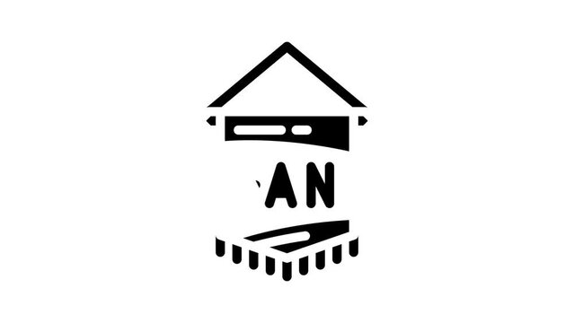pennant fan glyph icon animation