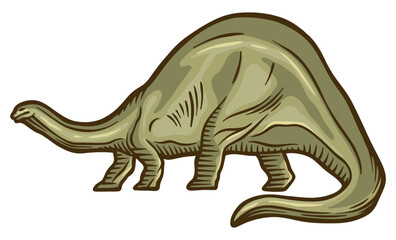 Fototapeta na wymiar Brontosaurus dinosaur - hand drawn vector illustration