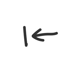 Curved arrow hand drawn. Sketch doodle style.