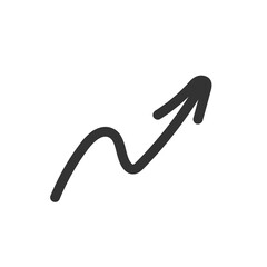Curved arrow hand drawn. Sketch doodle style.