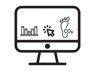Carbon footprint calculator or online carbon footprint calculator icon is in vector format. It can also be called as online footprint calculator. This vector file can be used for animation and design.