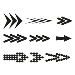 Arrow pointer. Black different arrows. Vector illustration. Stock image.