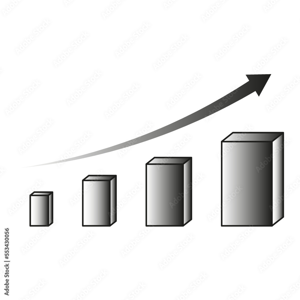 Poster flat columns chart icon. growth stock diagram financial graph. vector illustration. stock image.