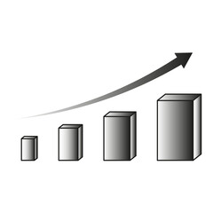 Flat columns chart icon. Growth stock diagram financial graph. Vector illustration. Stock image.
