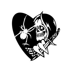 tattoo concept skull vector illustration