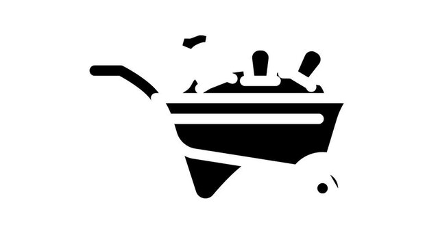 carrot wheelbarrow glyph icon animation