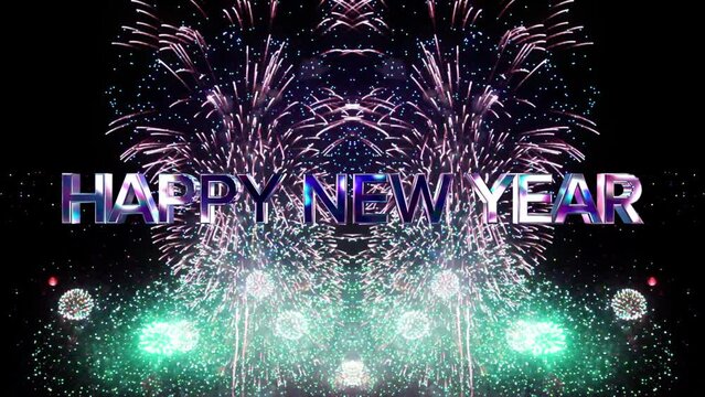 花火・ロゴ・Happy New Year