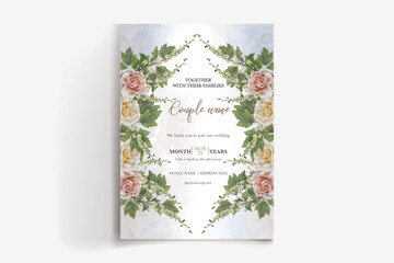 SAVE THE DATE FLORAL INVITATION TEMPLATE