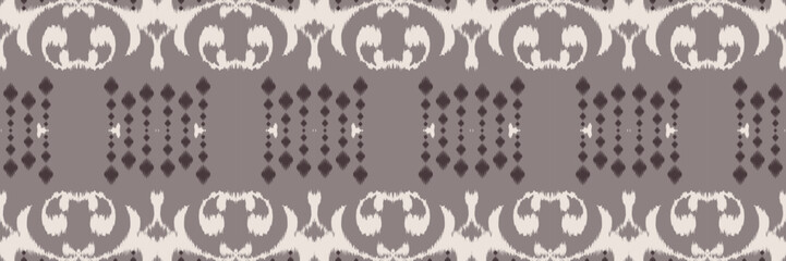 Ikat print batik textile seamless pattern digital vector design for Print saree Kurti Borneo Fabric border brush symbols swatches cotton
