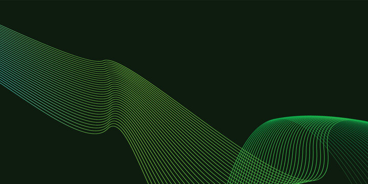 Dark background and green line wave