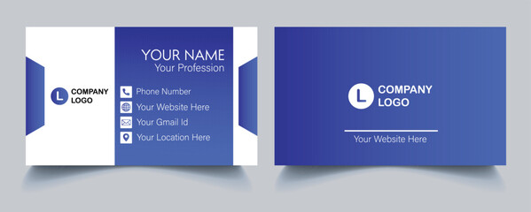 Luxurious Business Card Design Blue Gradient Colour
