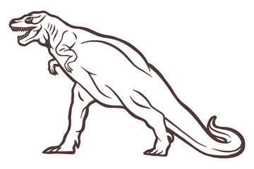 Obraz na płótnie Canvas Tyrannosaurus dinosaur - hand drawn vector illustration - Out line
