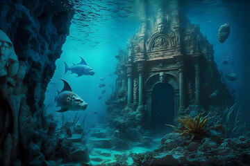 The Lost City of Atlantis Under the Sea
