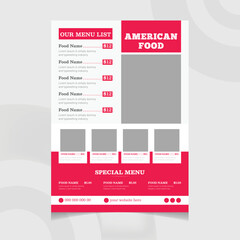  restaurant menu and flyer design templates modern with colorful size A4 size. Vector illustrations for food and drink marketing material, ads, templates, cover design.
