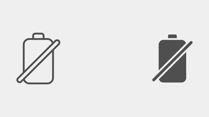 Empty battery vector icon sign symbol