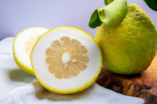 Lemon citron cedrate or Citrus medica, large fragrant citrus fruit with thick rind