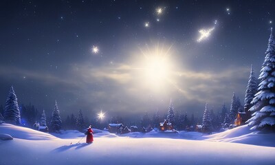 A shooting star in christmas eve
