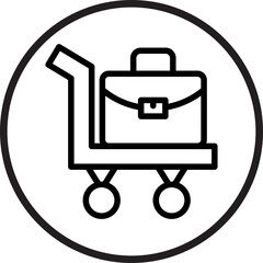Luggage Cart Icon Style