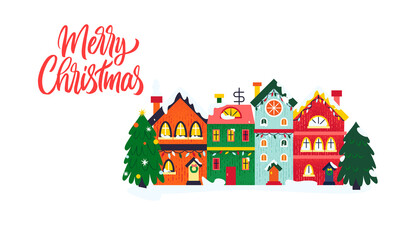 Merry Christmas Blue Web Banner. Illustration of Seasonal Greetings. Holiday Celebration.