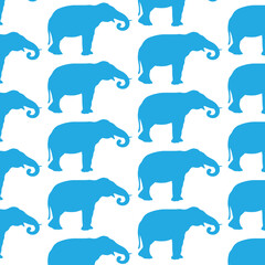 Light blue elephant vector pattern