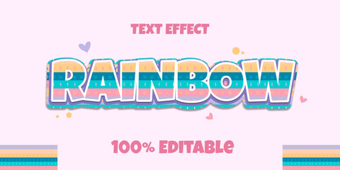 editable rainbow text effect premium vector