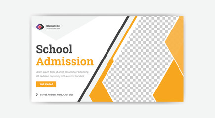 School admission thumbnail banner template design 