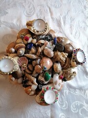 Christmas wreath made of shells