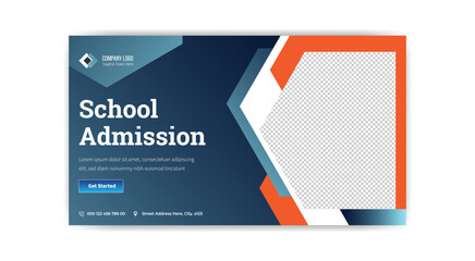 School admission thumbnail banner template design 