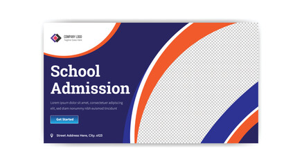 School admission thumbnail banner template design 