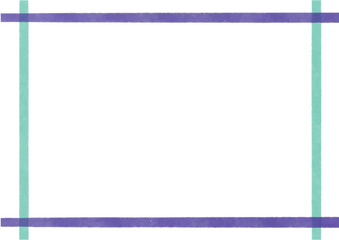 シンプルでかわいい水彩風長方形フレーム素材