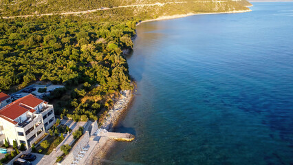 Naklejka premium aerial view of a small town in Croatia, Duba Pelješka, on the Peljesac peninsula