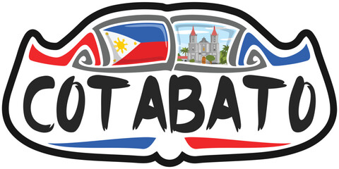 Cotabato Philippines Flag Travel Souvenir Sticker Skyline Landmark Logo Badge Stamp Seal Emblem EPS