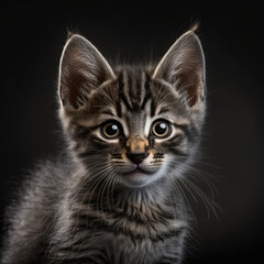 Fototapeta na wymiar closeup portrait of a tabby kitten