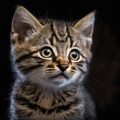 Naklejka na ściany i meble closeup portrait of a tabby kitten