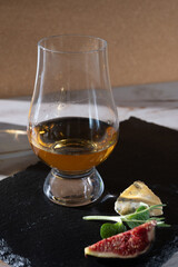 Scotch single malt and blended whisky tasting on distillery in Scotland close up