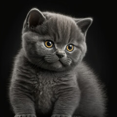 closeup portrait of a british shorthair kitten