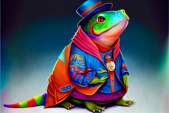 Generative AI abstract render of an anthropomorphic fantasy creature