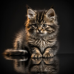 Fototapeta na wymiar closeup portrait of a maine coon kitten
