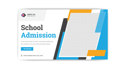 School admission YouTube thumbnail template design 