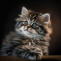 Naklejka na ściany i meble closeup portrait of a ragamuffin kitten
