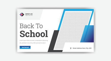 School admission YouTube thumbnail template design 